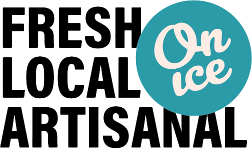 On Ice - Premium craft ice cream slogan with brand logo