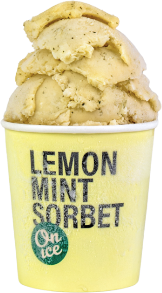 Lemon Mint Sorbet in cup